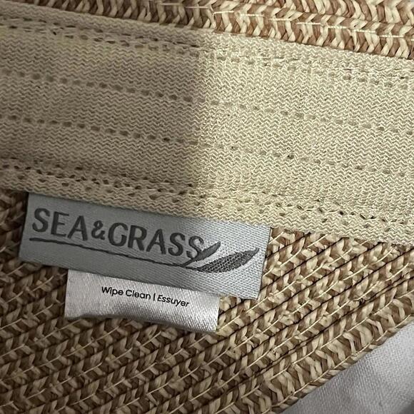 Sea & Grass Visor Hat Navy And White Diamond Pattern Ribbon Soft Paper Straw - Picture 4 of 9